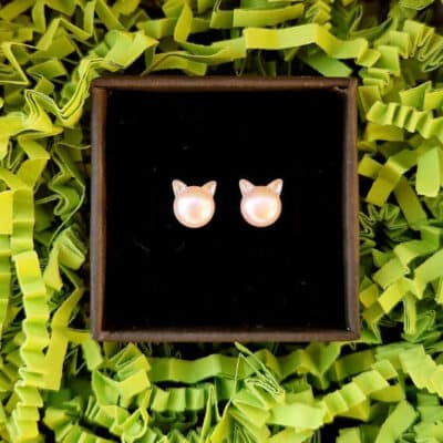 Kolczyki Perłowe Kocie Uszy - zdjęcie główne